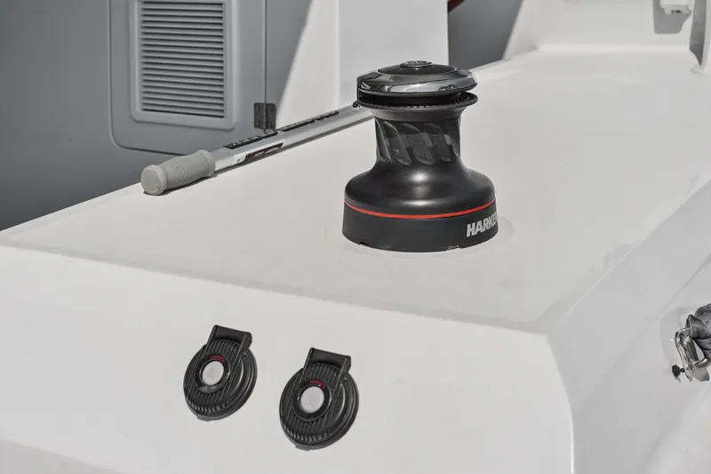 Slide: The Image of 2024 St Francis 460 yacht deck with Harken winch and control features. - 117