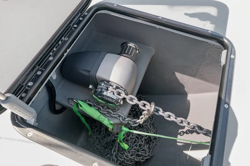 Slide: The Image of Anchor chain compartment on 2024 St Francis 460 yacht, featuring secure storage. - 126