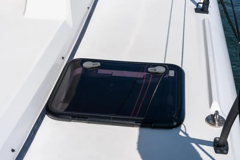 Slide: The Image of Hatch on 2024 St Francis 460 yacht deck, featuring sleek design and secure latches. - 26
