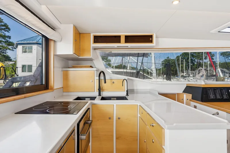 Slide: The Image of Modern kitchen interior of 2024 St Francis 460 yacht with sleek countertops and appliances. - 42