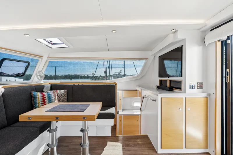 Slide: The Image of Modern interior of 2024 St Francis 460 yacht with sleek design and comfortable seating. - 46