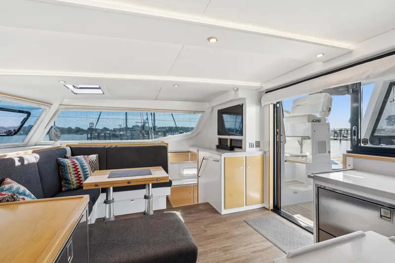 Slide: The Image of Luxurious interior of 2024 St Francis 460 yacht with modern furnishings and scenic views. - 60