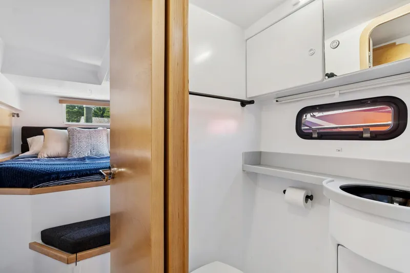 Slide: The Image of 2024 St Francis 460 interior with cozy bedroom and modern bathroom. - 85