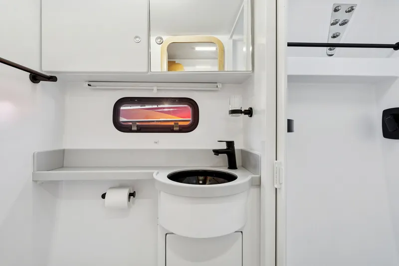 Slide: The Image of Modern bathroom interior of 2024 St Francis 460 yacht with sleek fixtures and compact design. - 86