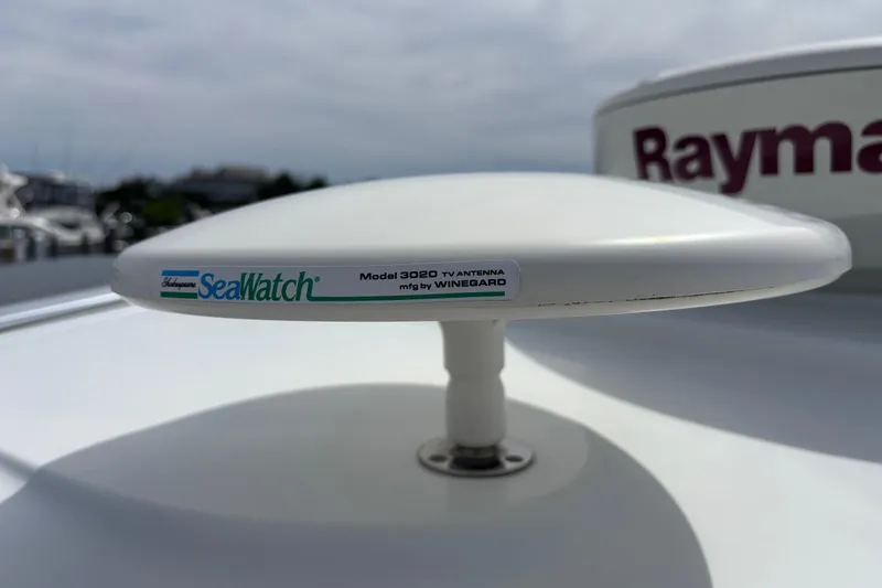 Slide: The Image of SeaWatch TV antenna on 2015 Formula 37 Performance Cruiser boat deck. - 48