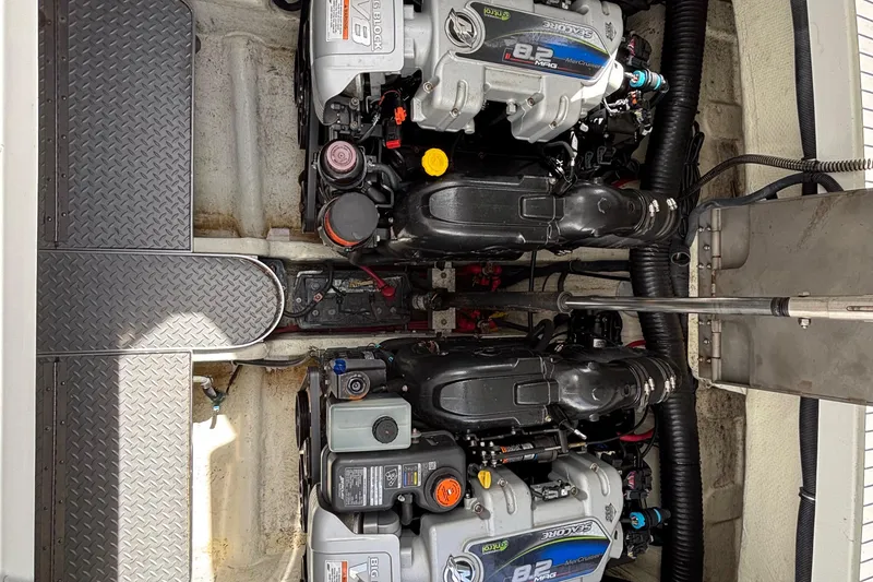 Slide: The Image of Engine compartment of a 2015 Formula 37 Performance Cruiser with twin MerCruiser engines. - 51