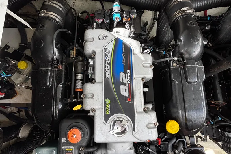 Slide: The Image of Engine of a 2015 Formula 37 Performance Cruiser, featuring a MerCruiser 8.2 MAG. - 53