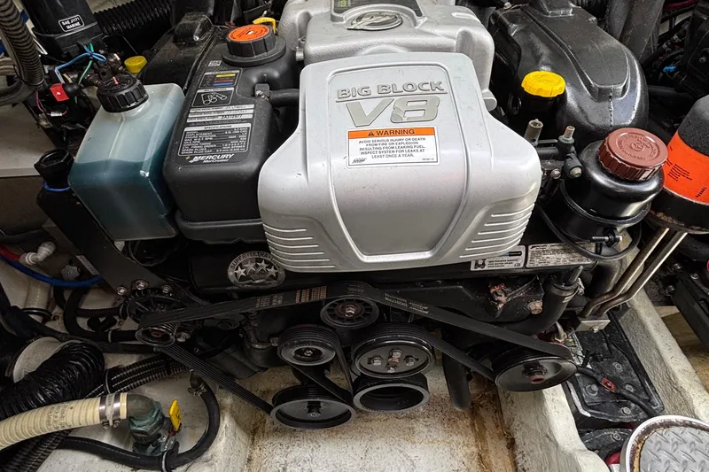 Slide: The Image of Engine of a 2015 Formula 37 Performance Cruiser, featuring a Big Block V8. - 55