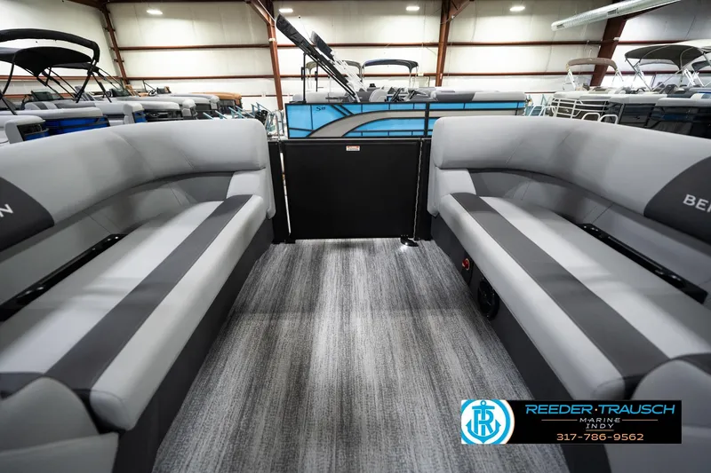 Slide: The Image of Interior view of 2026 Bennington 23 SSR pontoon boat with gray seating. - 17