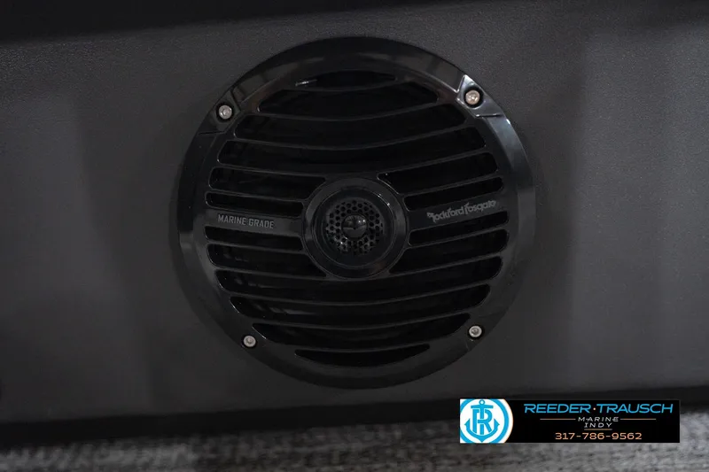 Slide: The Image of Marine-grade speaker on 2026 Bennington 23 SSR boat, featuring Rockford Fosgate design. - 38