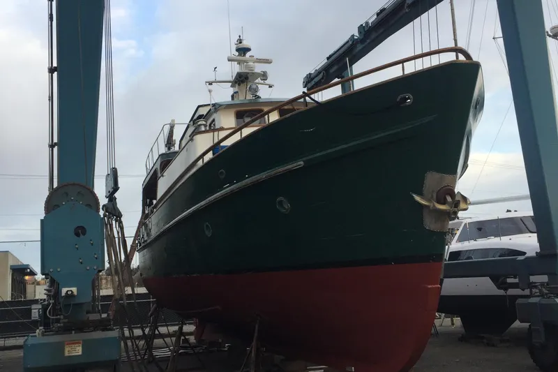 Slide: The Image of 1971 Southern Marine MALAHIDE Pilothouse LRC yacht in dry dock for maintenance. - 32