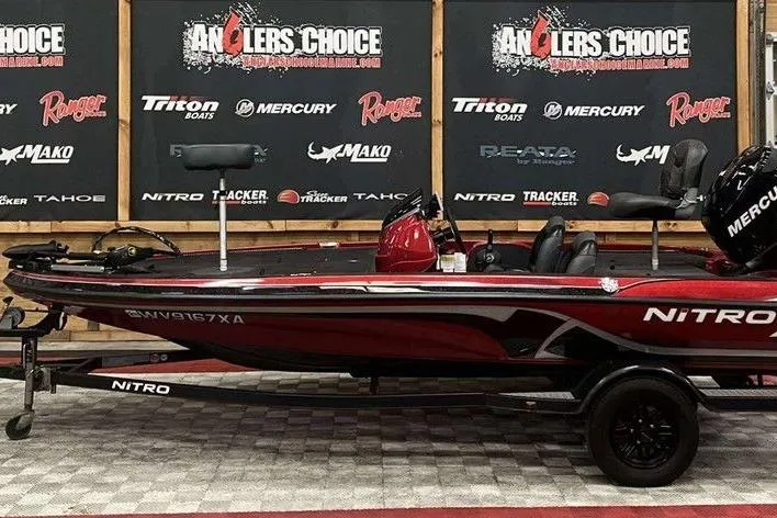 The Image of Red 2011 Nitro Z6 boat on display at Angler's Choice event. - 1