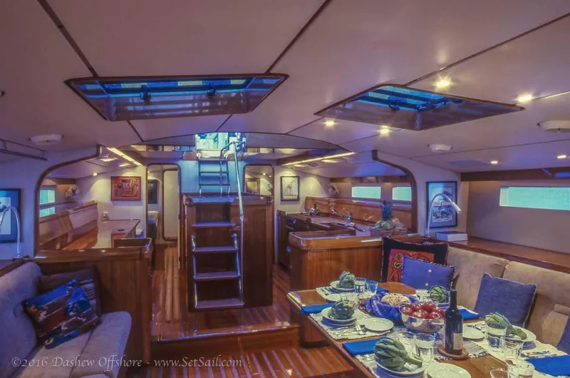 Slide: The Image of Luxurious interior of 1995 Kelly Dashew KELLY ARCHER yacht with elegant dining setup. - 11