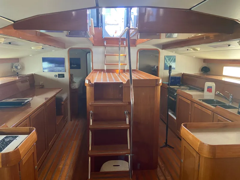 Slide: The Image of Interior of 1995 Kelly Dashew KELLY ARCHER yacht with wooden finishes and modern amenities. - 12
