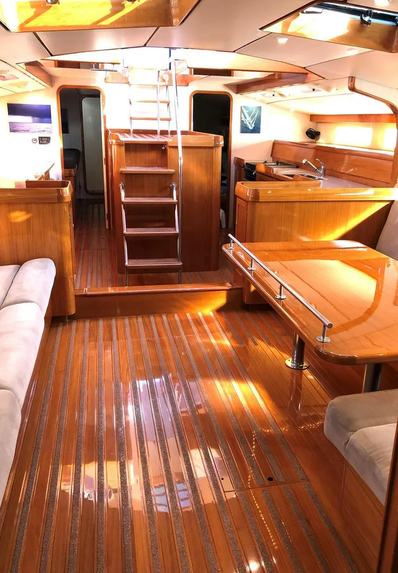 Slide: The Image of Luxurious 1995 Kelly Dashew KELLY ARCHER yacht interior with polished wood and modern design. - 33