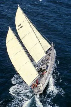 Slide: The Image of Sailing yacht "Kelly Dashew KELLY ARCHER" 1995 navigating open sea with full sails. - 5