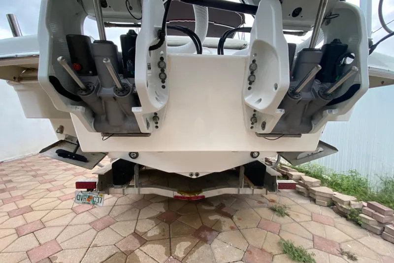 Slide: The Image of Rear view of a 2009 Formula 330 Sun Sport boat on a trailer. - 32