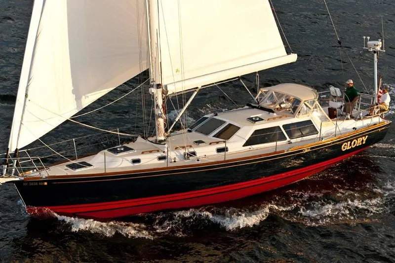 The Image of Sailing yacht Tartan 4700, 2011 model, named "Glory" navigating through water. - 1