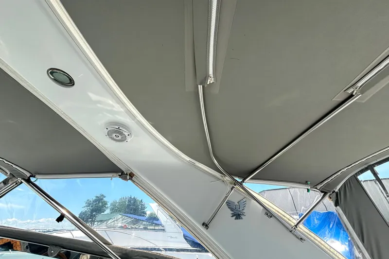 Slide: The Image of Interior view of a 2006 Formula 400 Super Sport Crossover boat with sleek design elements. - 34