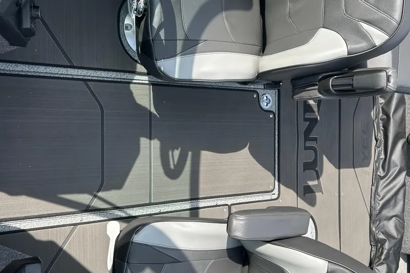 Slide: The Image of Interior of 2026 Lund 1975 Tyee boat with sleek seating and modern design. - 12