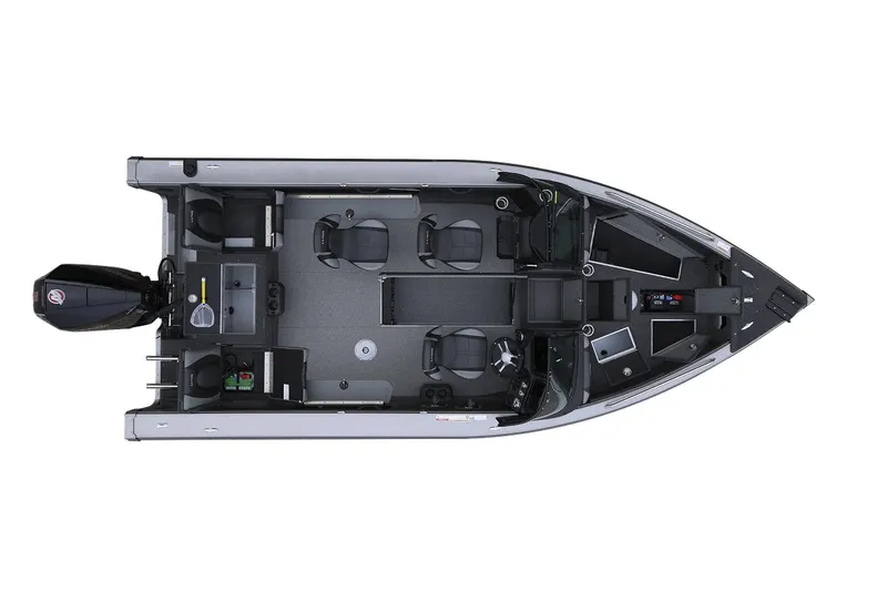 Slide: The Image of Open storage compartment in 2026 Lund 1975 Tyee boat, showing interior and cables. - 8