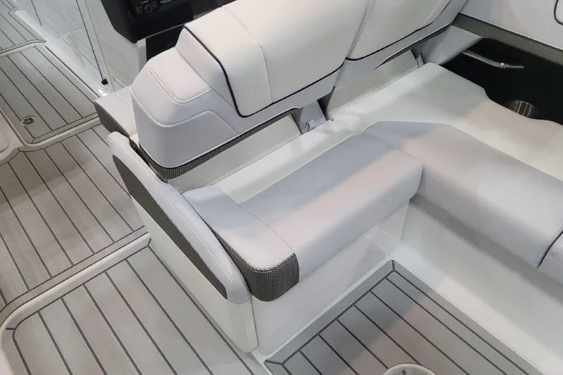 Slide: The Image of 2026 Formula 310 Bowrider interior seating with sleek, modern design and comfortable upholstery. - 100