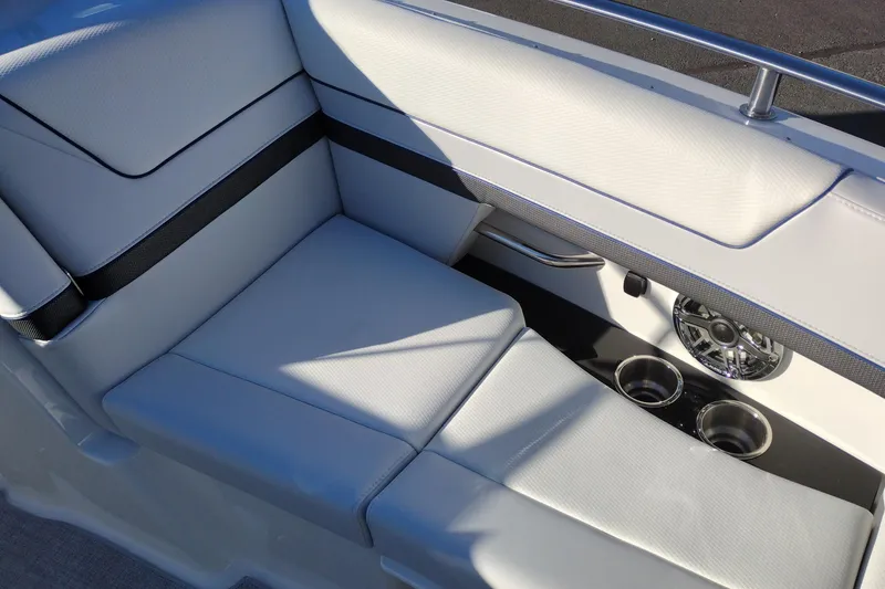 Slide: The Image of 2026 Formula 310 Bowrider interior with sleek seating and modern dashboard design. - 33