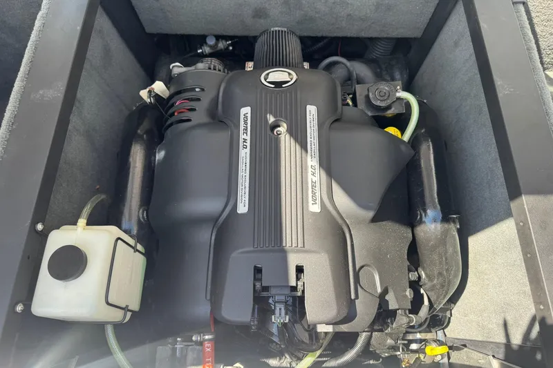 Slide: The Image of 2006 MasterCraft X-45 engine compartment featuring a Vortec 8100 engine. - 11