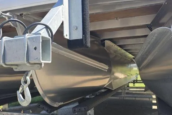 Slide: The Image of Underneath view of a 2026 Godfrey Xperience 2286 SBX Sport Tube, showcasing metal structure. - 16