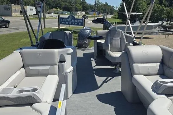 Slide: The Image of 2026 Godfrey Xperience 2286 SBX Sport Tube pontoon boat with spacious seating and modern design. - 3