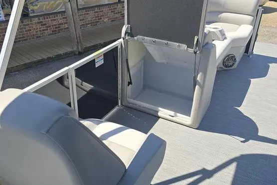 Slide: The Image of 2026 Godfrey Xperience 2286 SBX Sport Tube interior with seating and storage area. - 8