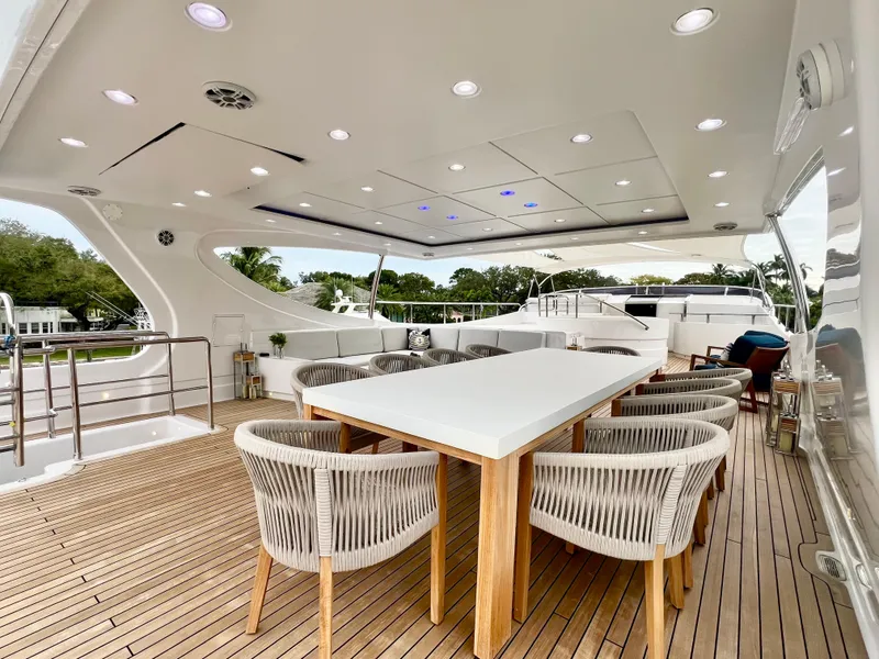 Slide: The Image of Luxurious 2011 Mengi Yay 115 MY yacht deck with elegant dining area. - 27
