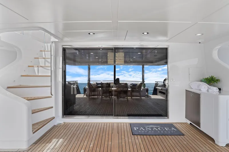 Slide: The Image of Luxurious 2011 Mengi Yay 115 MY yacht interior with ocean view and elegant staircase. - 38