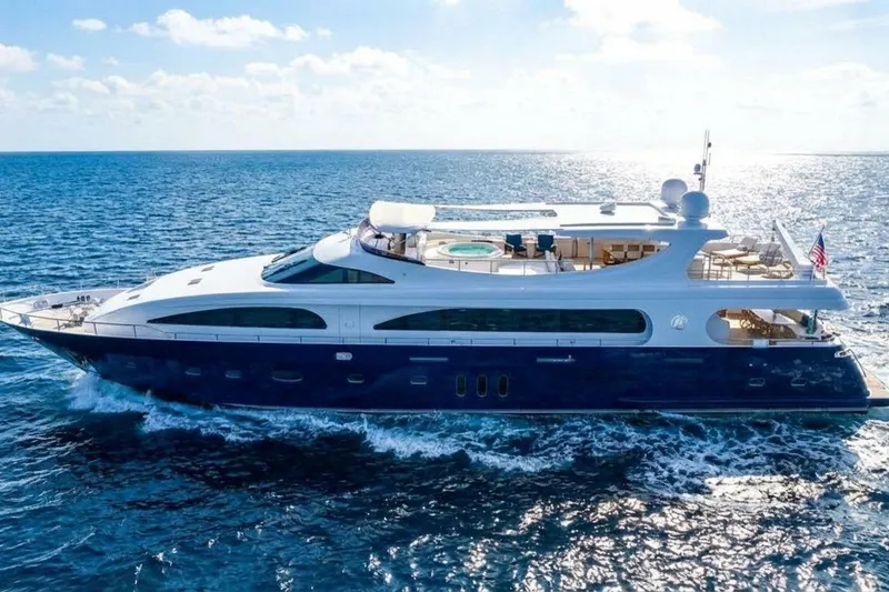 Slide: The Image of Luxurious 2011 Mengi Yay 115 MY yacht cruising on open sea under clear skies. - 7