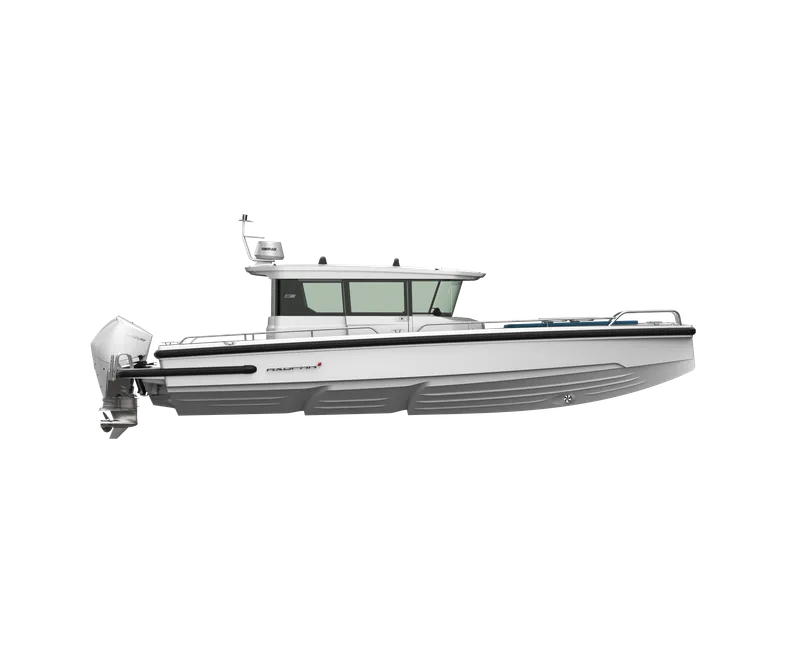 Slide: The Image of 2021 Axopar 28 WetBar boat with Mercury outboard engine, sleek design, and modern features. - 21