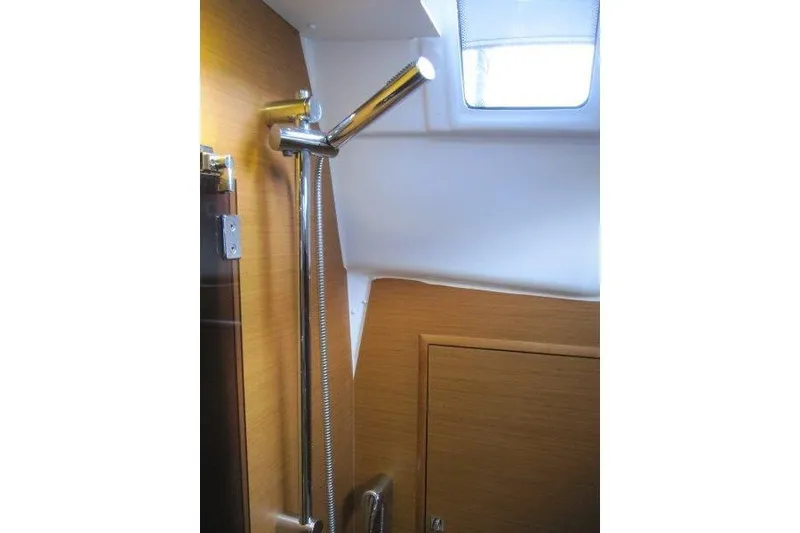 Slide: The Image of Interior of 2013 Jeanneau 379 sailboat featuring a modern shower setup. - 23
