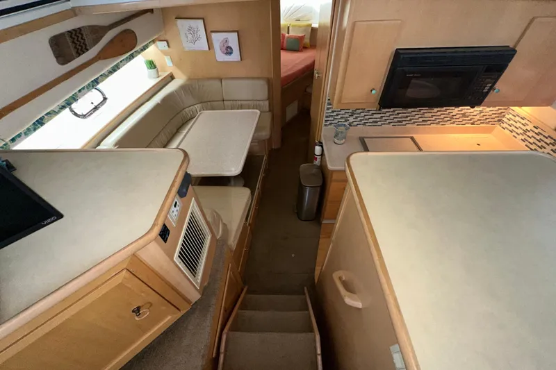 Slide: The Image of Shower area in 1998 Carver 445 Aft Cabin Motor Yacht with nautical decor. - 68