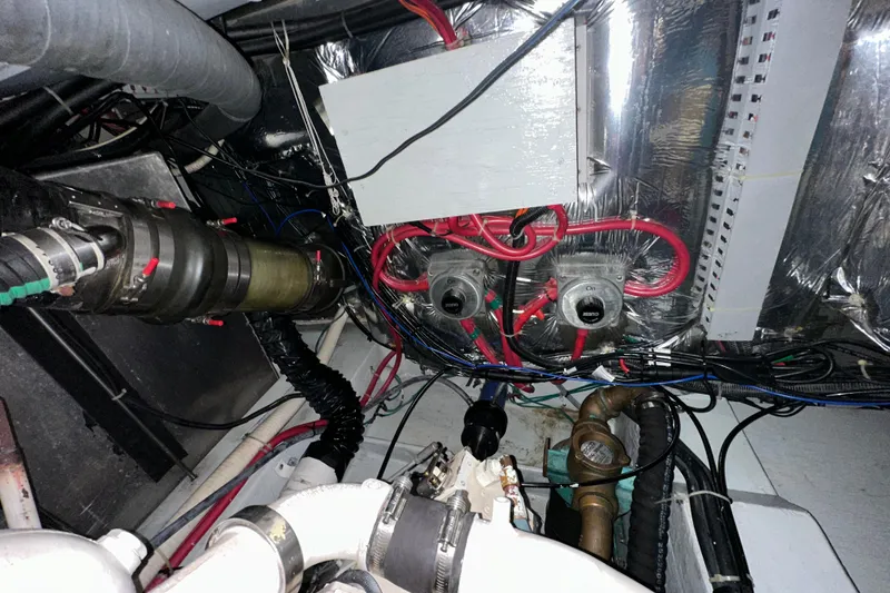 Slide: The Image of Cozy bedroom in 1998 Carver 445 Aft Cabin Motor Yacht with colorful decor. - 87