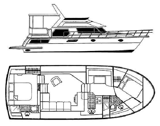 Slide: The Image of Engine room of 1998 Carver 445 Aft Cabin Motor Yacht with wiring and components. - 98