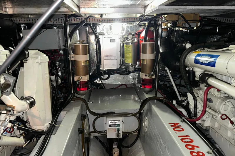 Slide: The Image of Modern kitchen sink with chrome faucet and cutting board on Carver 445 Aft Cabin Motor Yacht. - 84