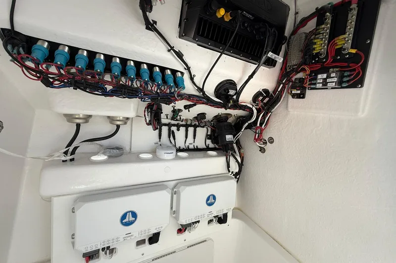 Slide: The Image of 2025 Cape Horn 22 OS boat wiring and electrical system setup. - 16