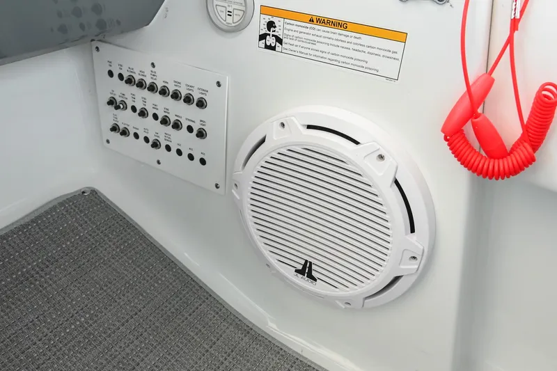 Slide: The Image of Control panel and speaker on 2014 Formula 350 Sun Sport boat interior. - 39