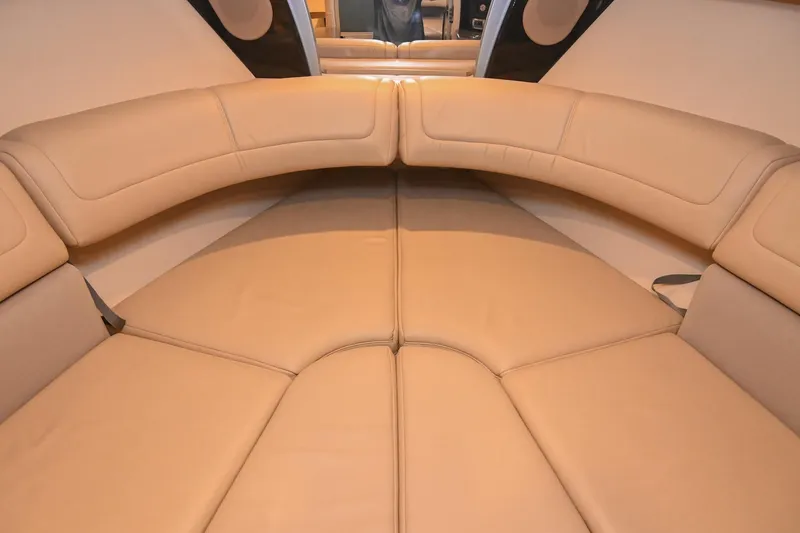 Slide: The Image of Luxurious beige interior seating of 2014 Formula 350 Sun Sport boat. - 58