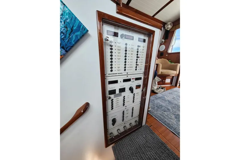 Slide: The Image of Electrical control panel on 2008 Bruckmann 50 MKII yacht interior. - 38