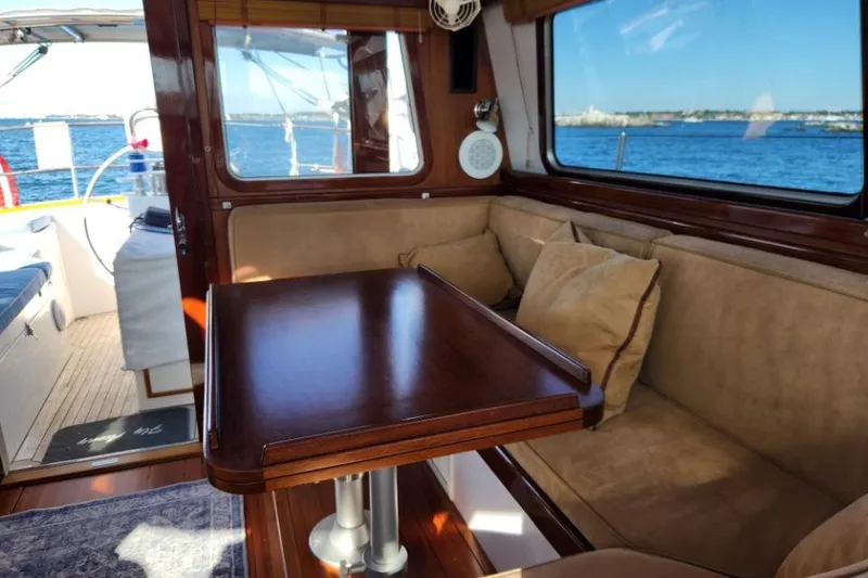 Slide: The Image of Luxurious interior of 2008 Bruckmann 50 MKII yacht with plush seating and ocean view. - 42
