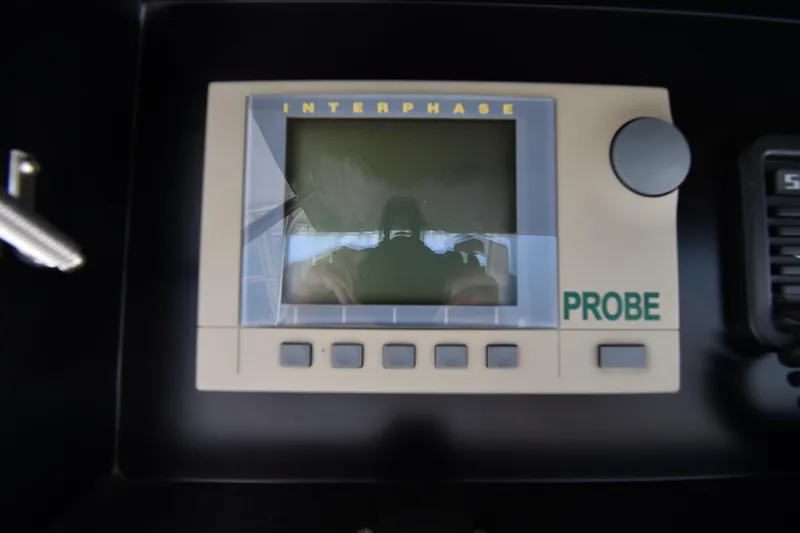 Slide: The Image of Interphase Probe display on 1996 Viking 53 Convertible boat dashboard. - 34