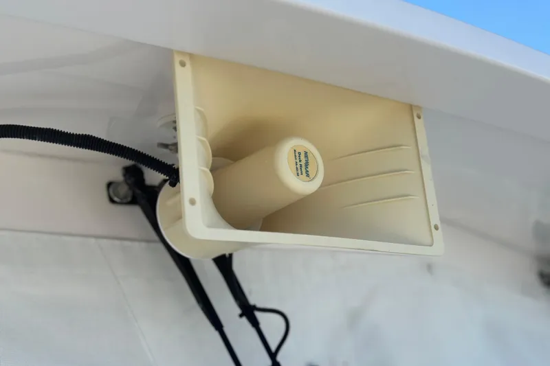 Slide: The Image of Kadey-Krogen 44AE 2021 boat detail showing a beige deck wash outlet. - 57