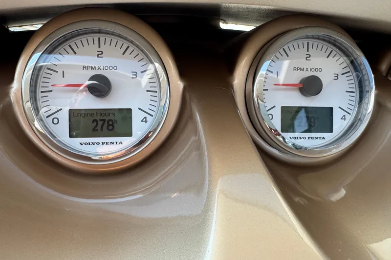 Slide: The Image of Close-up of Volvo Penta RPM gauges on 2013 Sessa Marine C44 Cruiser. - 28