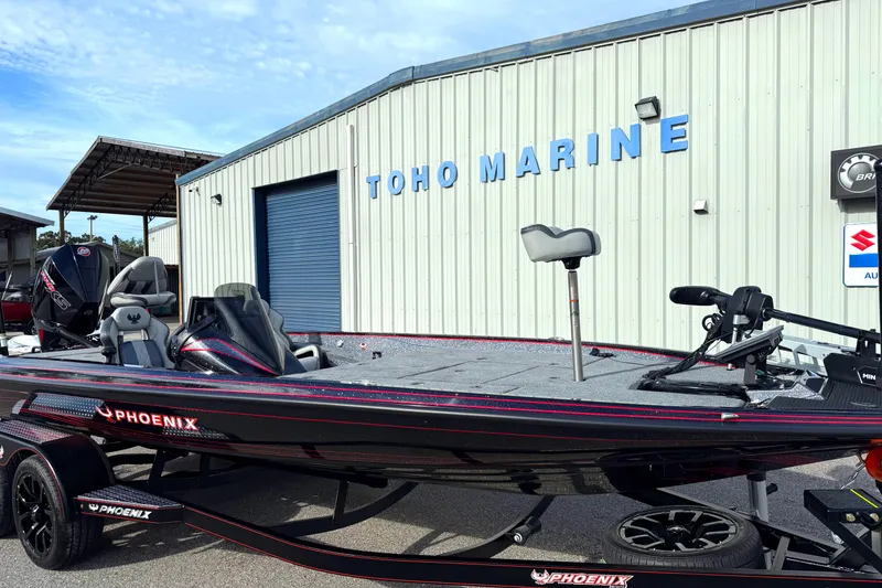 Slide: The Image of 2026 Phoenix 921 Elite X II boat with Mercury Pro XS engine on trailer. - 2