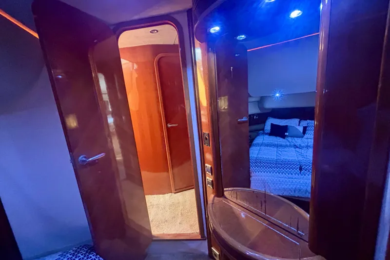 Slide: The Image of Luxurious interior of 2004 Viking Princess 61 Fly Bridge yacht cabin. - 50